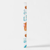 猫のパターン，かわいい猫，子猫，子猫，手 iPhoneケース (左側面)