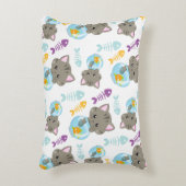 猫のパターン,かわいい猫,子猫,魚 アクセントクッション (正面(垂直))