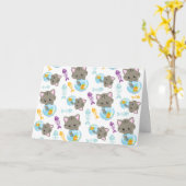 猫のパターン,かわいい猫,子猫,魚 カード (黄色い花)