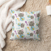 猫のパターン，かわいい猫，子猫，魚 クッション (ブランケット)