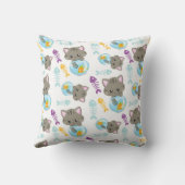 猫のパターン，かわいい猫，子猫，魚 クッション (裏面)