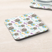 猫のパターン，かわいい猫，子猫，魚 コースター (左側)