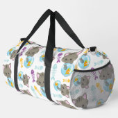 猫のパターン，かわいい猫，子猫，魚 ダッフルバッグ (右コーナー)