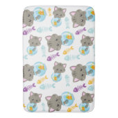 猫のパターン,かわいい猫,子猫,魚 バスマット (正面縦)