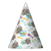 猫のパターン，かわいい猫，子猫，魚 パーティーハット (左)