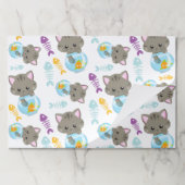 猫のパターン，かわいい猫，子猫，魚 ペーパーパッド (折り畳み)