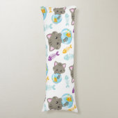 猫のパターン，かわいい猫，子猫，魚 ボディピロー (正面縦)