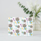 猫のパターン,かわいい猫,子猫,魚 ポストカード (スタンド正面)