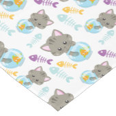 猫のパターン,かわいい猫,子猫,魚 ミディアムテーブルランナー (コーナー)