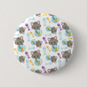猫のパターン,かわいい猫,子猫,魚 缶バッジ (正面)