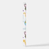 猫のパターン，かわいい猫，子猫，魚 iPhoneケース (右側面)