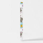 猫のパターン，かわいい猫，子猫，魚 iPhoneケース (左側面)