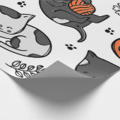 猫のパターン ラッピングペーパー (角)