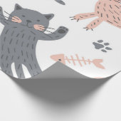 猫のパターン ラッピングペーパー (角)