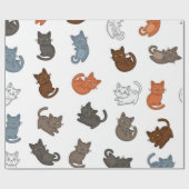 猫のパターン ラッピングペーパー (フラット)