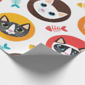猫のパターン ラッピングペーパー (角)