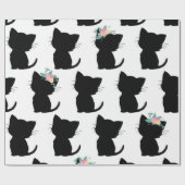 猫のパターン ラッピングペーパー (フラット)