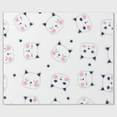 猫のパターン ラッピングペーパー (フラット)