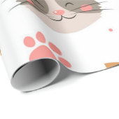猫のパターン ラッピングペーパー (ロールコーナー)