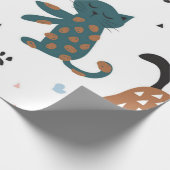 猫のパターン ラッピングペーパー (角)