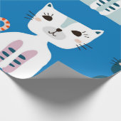 猫のパターン ラッピングペーパー (角)