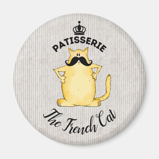 猫のパティスリーフランスのー マグネット (正面)