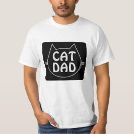 猫のパパのための黒いTシャツ Tシャツ