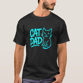 猫のパパのグラフィティ・タイポグラフィー・アート Tシャツ