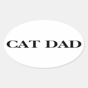 猫のパパのステッカー 楕円形シール
