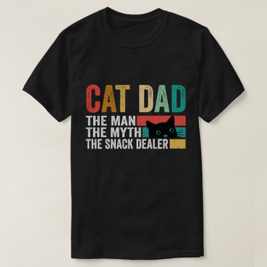 猫のパパ男の神話スナックディーラーレトロ Tシャツ (デザイン正面)