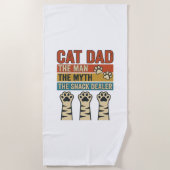 猫のパパ スナック販売員 ヴィンテージ猫好きTシャツ_1 ビーチタオル (正面)