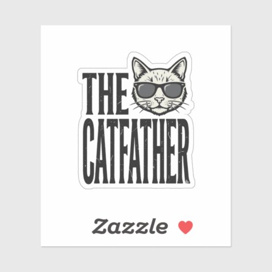 猫のパパ ヴィンテージ 猫 引用 柄 Tシャツ_1 シール (シート)