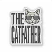 猫のパパ ヴィンテージ 猫 引用 柄 Tシャツ_1 シール (正面)