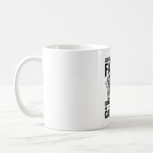 猫のパパ 引用 ヴィンテージ風彫刻Tシャツ D コーヒーマグカップ (左)
