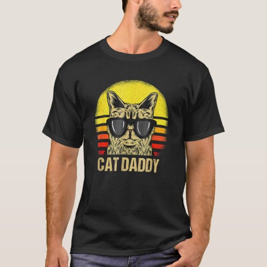 猫のパパ 父の日 ネコおとうさん Tシャツ (正面)