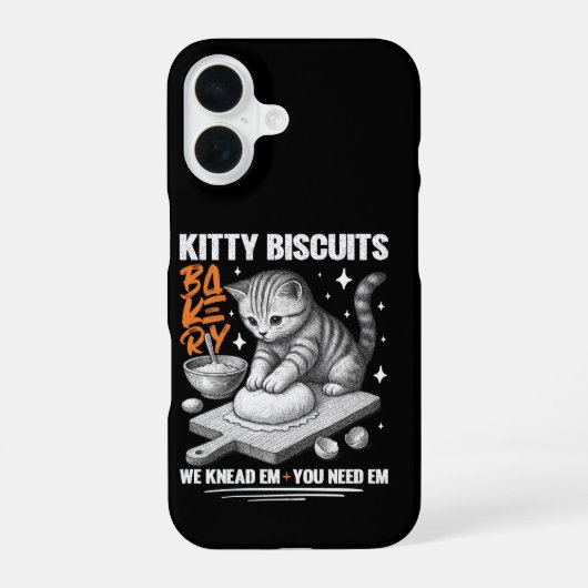 猫のパンこねギフト ネコのためのパン作り iPhone 16ケース (裏面)