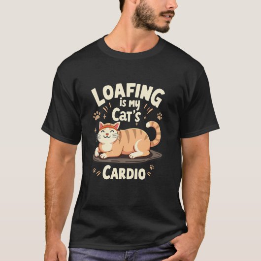 猫のパンみたいなポーズ 面白い猫 ネコ 可愛い Tシャツ (正面)