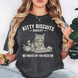 猫のパン生地捏ねるパロディ 可愛い子猫 キティのパン屋さん Tシャツ