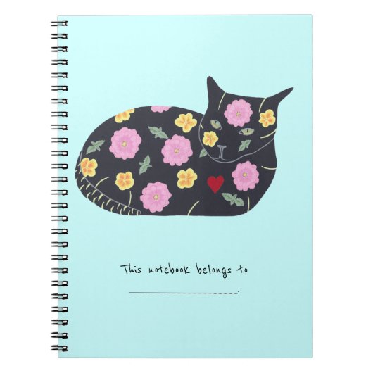 猫のパーソナライズされたノートに安全と思われる植物 ノートブック (正面)