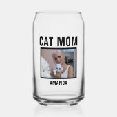 猫のパーソナライズされたママの写真 ガラス缶 (正面)