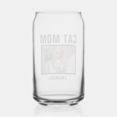 猫のパーソナライズされたママの写真 ガラス缶 (裏面)