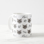 猫のパーソナライズされた顔写真 コーヒーマグカップ (正面左)