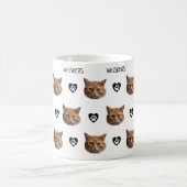 猫のパーソナライズされた顔写真 コーヒーマグカップ (中央)