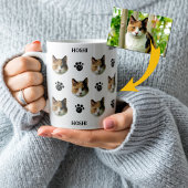 猫のパーソナライズされた顔写真 コーヒーマグカップ