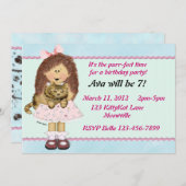 猫のパーティー 招待状 (正面/裏面)