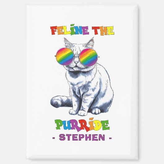 猫のパーライドクール- Lgbtq マグネット (正面)