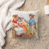 猫のビクトリアン格好をした クッション (ブランケット)