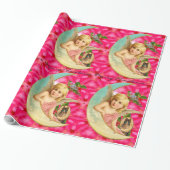 猫のビクトリア時代の人とのロマンチックなヴィンテージの天使 ラッピングペーパー (アンロールド)