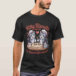 猫のビスケット焼き 猫用おやつを練ってあなたに Tシャツ
