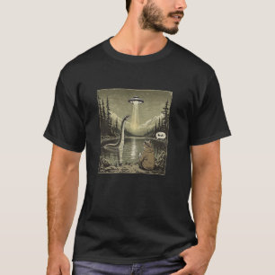 猫のビッグフット ネス湖のモンスター 内向的なエイリアン UFO Tシャツ